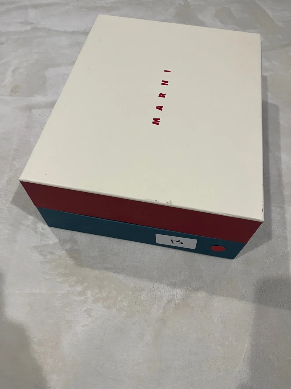 Marni White Box with Red and Teal Colorblock Sides